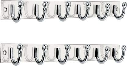 GAIYERA Pack 2 Stainless Steel Round -C Wall Door Hook Pemium Classic 6 Pin Cloth Hanger Wall Door Hooks Rail for Hanging Clothes, Towel Hook Rail (B09RV9DKQY) Amazon Price History, Amazon Price Tracker