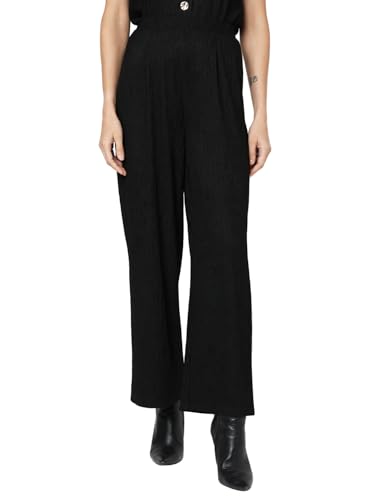 Image of VERO Moda Women High Rise Straight Fit Pleated Culottes Slip-On Trousers