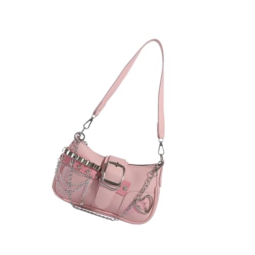 Sac sous les bras carré en cuir PU punk et élégant pour femme