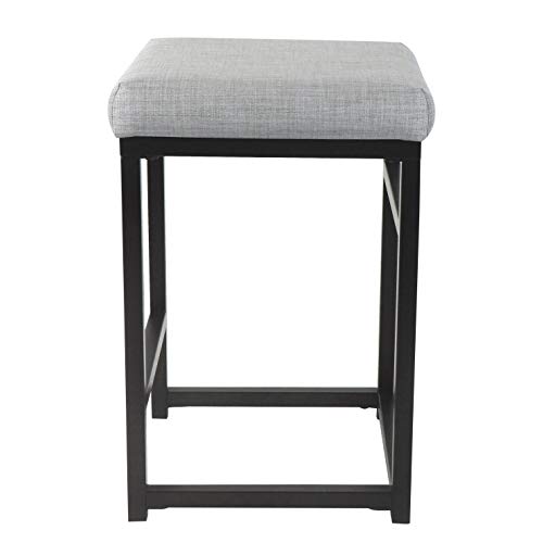 Image of HomePop Metal Frame Counter Stool, 24-Inch, Natural
