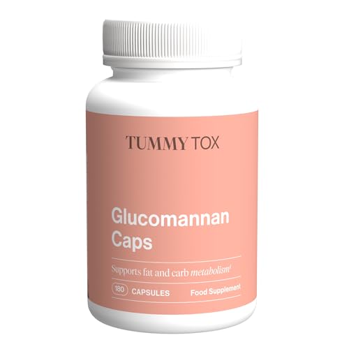 Glucomanano (Konjac) 3000 mg, con Cromo, Garcinia Cambogia y Algarrobo   180 Cápsulas Veganas de Alta Dosis   Apetito   Tummy Tox
