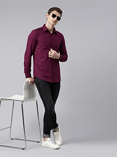 Image of THE SOUL PATROL Men's Casual Regular Fit Full Sleeve Premium Cotton Button-Down Shirt with Single Patch Pocket - Stylish, Classic, Comfortable, and Elegant for Everyday Wear