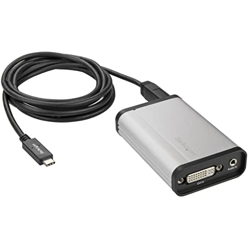 StarTech.com 6 ft. (1.8 m) DVI to USB C Video Capture Device - DVI to USB-C Recorder - Thunderbolt 3 Compatible - DVI to USB-C or USB-A Recorder, TAA (USBC2DVCAPRO)