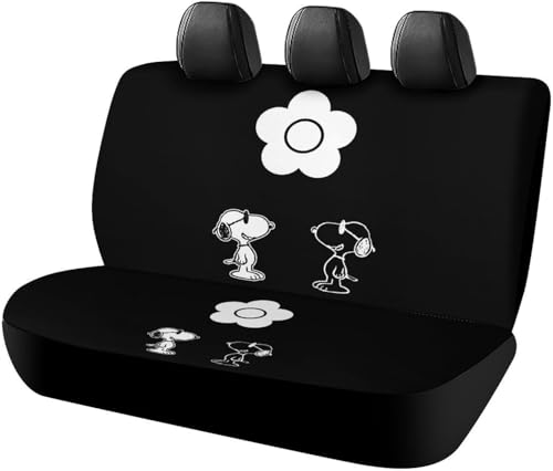 スヌーピー (1) アニメ カーシートカバー 車シートカバー 後部座席用 シート保護 おしゃれ カー用品 軽/普通車 汎用 後席クッションカバー 人気 四季通用 プレゼント