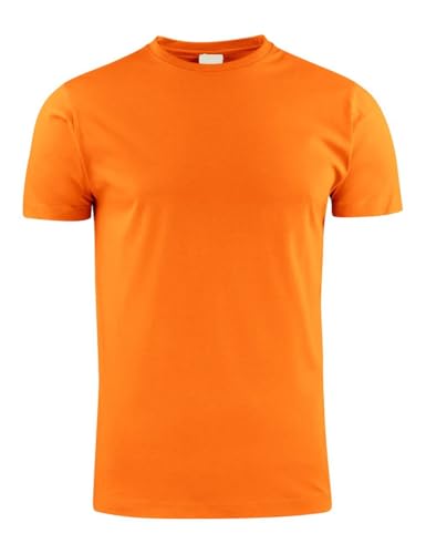 WIXSOO T-Shirt Girocollo Uomo 100% Cotone Naturale (IT, Testo, M, Regular, Regular, Arancione)