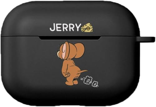 【toppower】 Airpods Proケース トムとジェリー AirPodsPro ケース エアポッツプロ ケース シリコン 保護ケース カラビナ付き 全面保護カバー Tom&Jerry キャラクター アニメ 漫画 薄型 防塵 傷防止 耐衝撃 可愛い
