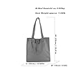 modamoda de T247 – Sac cabas en cuir italien avec poche intérieure amovible, Métal doré clair, L #3