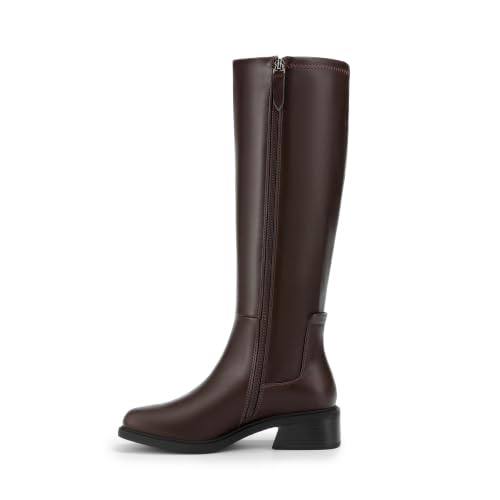 Image of DREAM PAIRS Women's Knee High Riding Tall Boots | Square Toe,Side Zipper,Low Heel,Casual Comfort Riding Long Tall Boots