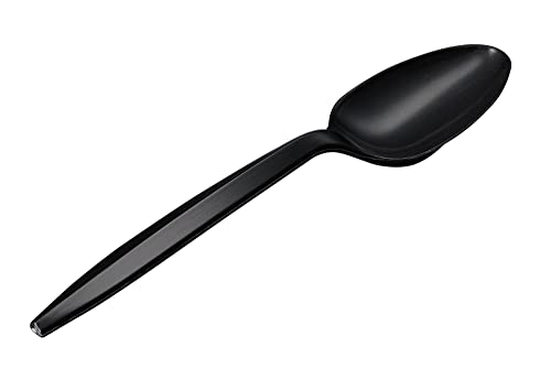 1,000 Plastic Disposable Tea spoons Bulk Black Medium Weight Disposable Silverware Plastic Cutlery Tea Spoons