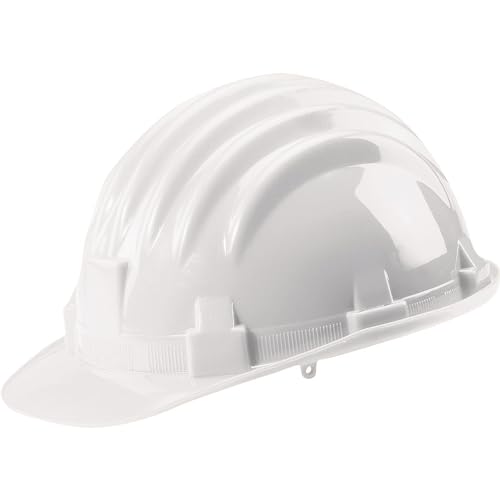 La zappa Casque de travail de protection en polyéthylène réglable de chantier Blanc
