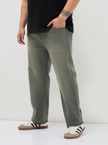 Image of Urbano Plus Men's Regular Fit Heavy Washed Denim Jeans Stretchable