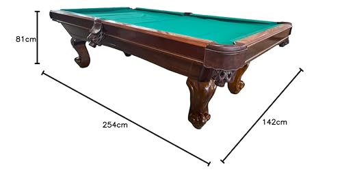 8 Ft. Tunierpoolbillard Billardtisch Pool Modell Winston Nr.:5 Billard mit 3cm starken Schieferplatten Tuchfarbe grün Gestellfarbe Eiche Antik – Bild 6