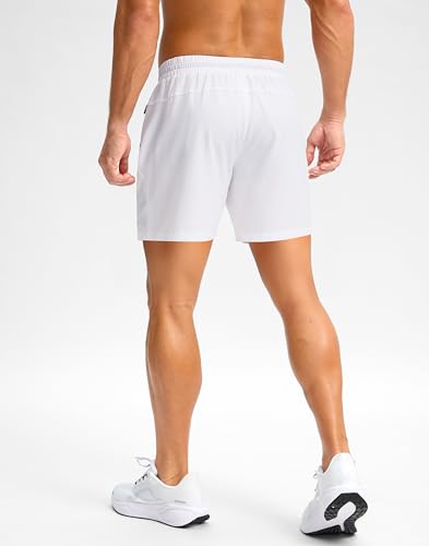 Image of Pudolla Men's Running Gym Shorts with Zipper Pockets 5 inch /7 inch / Lightweight Quick Dry Running Workout Athletic Short