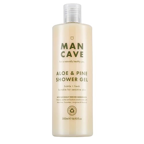 ManCave Duschgel Männer für Empfindliche Haut - Aloe und Kiefer 500 ML - Sulfatfrei und Natürlich, Vegan, Tierversuchsfrei, Recycelte Verpackung, Sensitiv Duschgel Herren