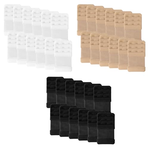 USIT, 36 Extensores de Sujetador 55 mm con 3 Ganchos, Mezcla de Colores, Alargador Elástico para Sujetadores, Comodidad Ajustable