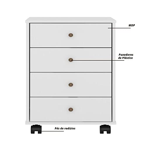 Conjunto Completo de Escritório Presence Escrivaninha Branco e Estante