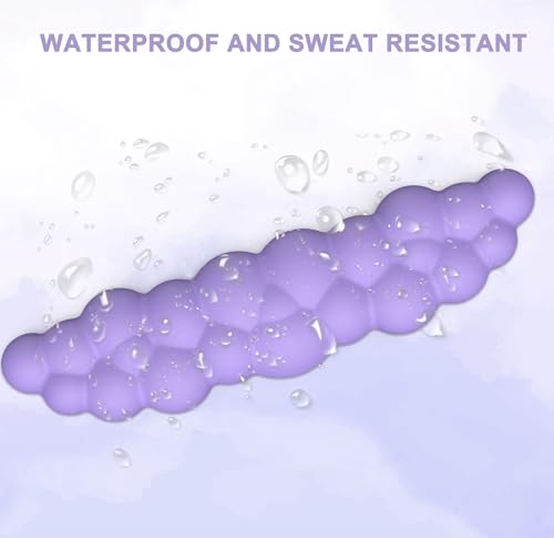 Ergonomic Mouse Pad with Wrist Rest and Cloud Keyboard Wrist Rest, Gel Mousepad and Wrist Rest for Computer Keyboard, Pain Relief, Non-Slip PU Base, Mouse and Keyboard Pad for Gaming, Office, Purple