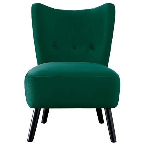 Sillón con tapizado de tela verde miniatura 4