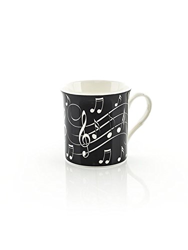 Little Snoring Music Notes Mug  White On Black