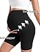 Peauty Maternity Biker Shorts Black Bump Friendly Shorts Belly Band for Pregnant Women Pregnancy Support Belly Band Maternity Shapewear Underwear Postpartum Cothes Casual Panties(Black M)