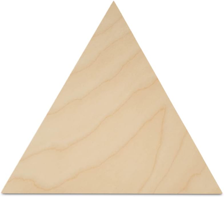 Wood Triangle Shapes 14-inch x 12-inch, Pack of 5 Unfinished Wood Plaques, Wooden Door Hangers for Crafts & Geometry, by Woodpeckers