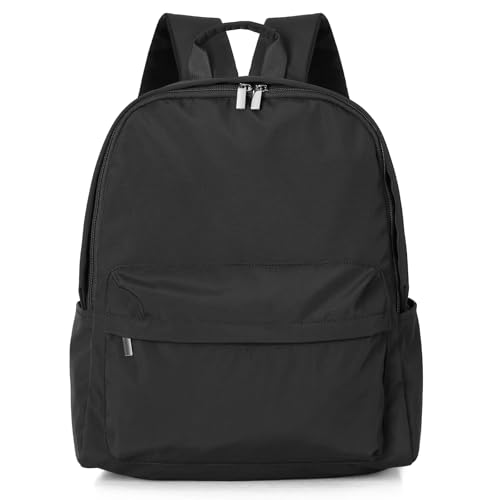 Image of Zicac Canvas Backpack, Classic Basic Daypack, Lightweight Casual Travel Daypack Satchel Backpack (Black)