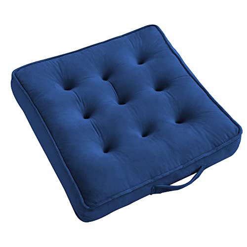 Awesling 20×20 Inch Floor Pillow, Square Large Pillow Seating For Adults & Kids, Floor Cushion For Living Room Tatami, Seat Cushion For Chair, Sofa, Yoga (Dark Blue) #TOP8