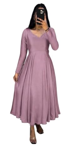 Image of Women's Ethnic Anarkali Kurta Set | Premium Vichitra Silk Gown with Printed Mayura Silk Kalamkari Dupatta Brown