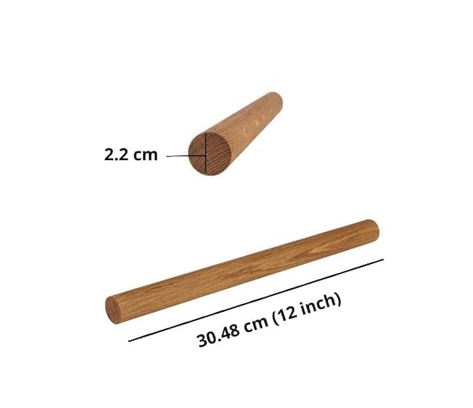 XSOURCE Solid Wooden Dowel Rod – Smooth Round Hardwood Stick for DIY Crafts, Furniture, Support Handles & Woodworking – Natural Finish, Durable and Sanded (12, 2, inch) 1
