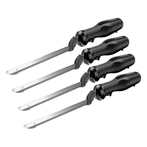 Image of BLACK+DECKER Comfort Grip Electric Knife with 7-Inch Stainles Steel Blades & Safety Lock Button, Ideal for Carving, Slicing & Cutting Meats, Turkey Bread & Craft Foam, Dishwasher Safe (Pack of 4)
