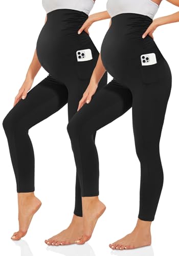 TNNZEET Umstandsleggings Damen Blickdicht Schwangerschaft Yoga