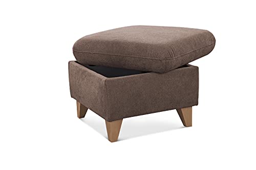 CAVADORE Hocker Lotta / Skandinavischer Stauraumhocker als Beistellhocker oder Fußhocker / 58 x 47 x 58 / Webstoff Paris Taupe Quadratisch CAVADORE Hocker Lotta / Skandinavischer Stauraumhocker als Beistellhocker oder Fußhocker / 58 x 47 x 58 / Webstoff Paris Taupe Quadratisch