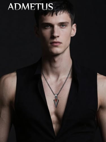 ADMETUS Arrowhead Necklace for Men 925 Sterling Silver Native American Jewelry American West Pendant Protection Gifts for Outdoor Sports Enthusiast with 2.5mm 22"+2" Rolo Chain3