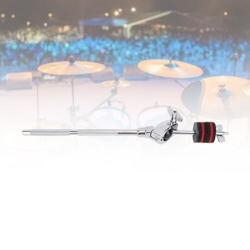 Extensión de brazo para platillo de batería, brazo extensible de acero al carbono ajustable con abrazadera y mecanismo de inclinación para configuración de percusión miniatura 3