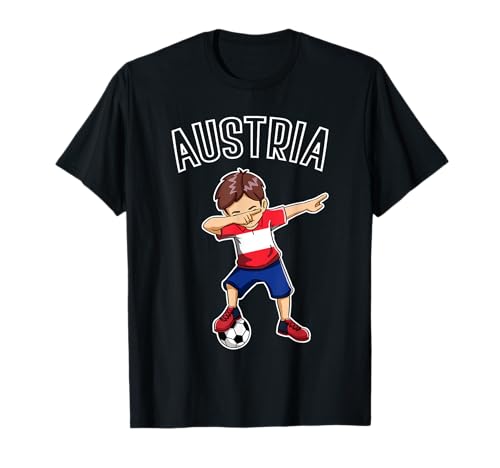 Dabbing Fußball Junge mit Österreich Trikot Austria Kinder...