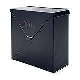 NACH Mailboxes for Outside Wall Mount, 10 x 10 x 4 inch Black Mailbox, Waterproof Mailboxes for Outside - Chicago Style Mail Box