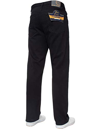 New Mens Straight Leg Basic Heavy Work Jeans Denim Pants All Waist Big Sizes 50W X 28L Black