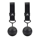 FITactic 3 Inches Groove Rock Climbing Solid Training Cannonball Bomb Power Pull Up Ball Hold Grips for Straps for Finger, Forearm, Biceps, Back Muscles, Sports, Race (2 Balls, Black Groove 3')