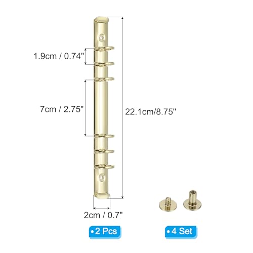 PATIKIL A5 6-Loch Ringbuchmechanismen, 2er-Set Ringbuchrücken-Ersatz für Ringbuchplaner
