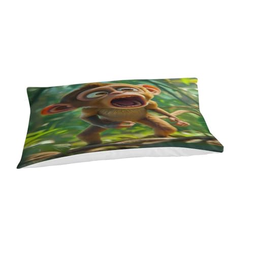 Housse de couette singe 135x200 microfibre douce 3 pièces