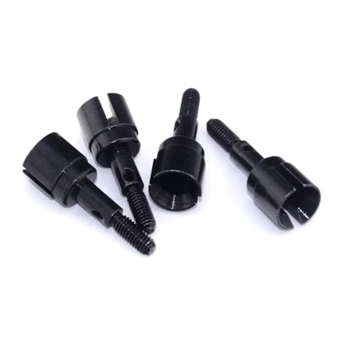 For HSP 02033 For Redcat For Volcano EPX Pro 1/10アップグレードパーツ モンスタートラック ブロントサウルス交換用 スチールスタブアクスル 4個 RCパーツ(Black)