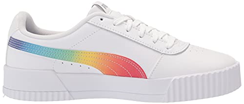 Image of PUMA Women's Carina Sneaker, White White Silver, 8