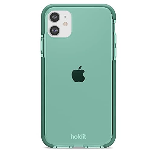 Holdit Transparent Mobilskal Seethru till iPhone 11 (6,1") - Flexibelt och genomskinligt TPU skal - Skyddar hela mobilen, Stöttåliga kanter - Moss Green
