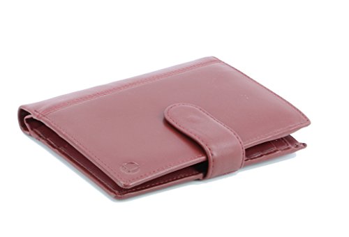 Image of Genuine Sheep Leather Smart Family Size Passport Travel Wallet /Holder (ruby woo)