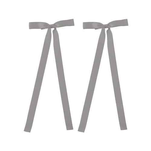 2 piezas Lazos de Satinado para el Cabello color gris