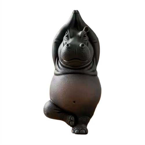 Maître de Yoga Maladroit Hippopotame - Le Yogi Adorablement Imparfait, Figurine Statue d'Hippopotame Yoga 3D, Figurine d'Hippopotame Statue Yoga, Statue d'Hippopotame...