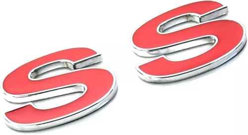Image of Side Door Emblem 3D Badge Nameplate Letter Sticker 12369966R Fit for 1996-2002 SS 2pcs (Silver Red)