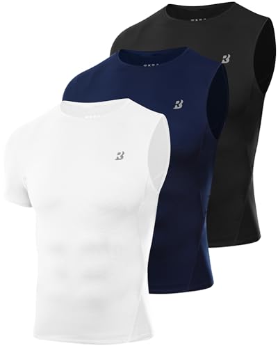Roadbox Men's Compression Shirts 1/2 One Arm Short Sleeve Athletic Workout Base Layer T-Shirt Basketball Undershirts