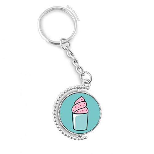 Porte-clés rotatif cup ice cream pink 1,2x3,5 pouces multicolore