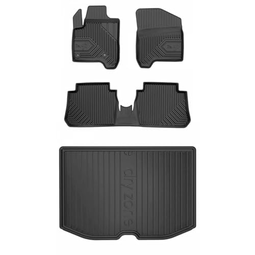 MOTOS Kit de tapis de voiture et de tapis de coffre en caoutchouc pour Citroen C3 Picasso 2008-2017 Améliorez votre confort de voyage avec tapis antidérapant...